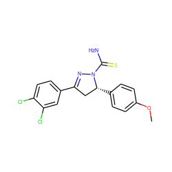 COc1ccc([C@@H]2CC(c3ccc(Cl)c(Cl)c3)=NN2C(N)=S)cc1 ZINC000053243732