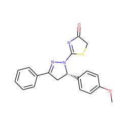 COc1ccc([C@@H]2CC(c3ccccc3)=NN2C2=NC(=O)CS2)cc1 ZINC000028295047