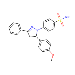 COc1ccc([C@@H]2CC(c3ccccc3)=NN2c2ccc(S(N)(=O)=O)cc2)cc1 ZINC000005013827