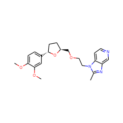 COc1ccc([C@@H]2CC[C@@H](COCCn3c(C)nc4cnccc43)O2)cc1OC ZINC000029252347