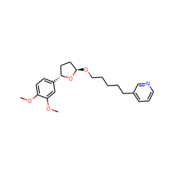 COc1ccc([C@@H]2CC[C@@H](OCCCCCc3cccnc3)O2)cc1OC ZINC000029309088