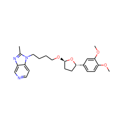 COc1ccc([C@@H]2CC[C@@H](OCCCCn3c(C)nc4cnccc43)O2)cc1OC ZINC000003801618