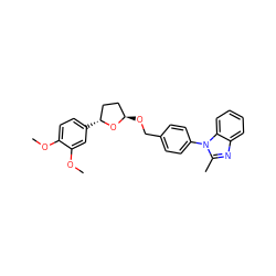 COc1ccc([C@@H]2CC[C@@H](OCc3ccc(-n4c(C)nc5ccccc54)cc3)O2)cc1OC ZINC000029311225