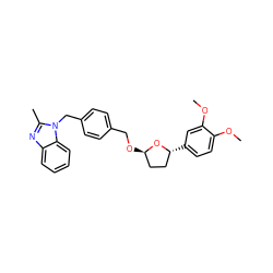 COc1ccc([C@@H]2CC[C@@H](OCc3ccc(Cn4c(C)nc5ccccc54)cc3)O2)cc1OC ZINC000029313088
