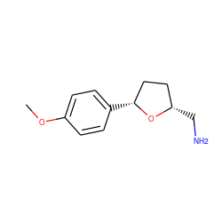 COc1ccc([C@@H]2CC[C@H](CN)O2)cc1 ZINC000040845495