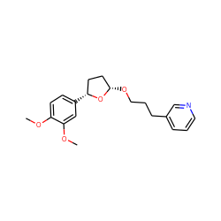 COc1ccc([C@@H]2CC[C@H](OCCCc3cccnc3)O2)cc1OC ZINC000029306433
