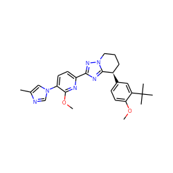 COc1ccc([C@@H]2CCCn3nc(-c4ccc(-n5cnc(C)c5)c(OC)n4)nc32)cc1C(C)(C)C ZINC000068245615