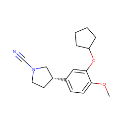 COc1ccc([C@@H]2CCN(C#N)C2)cc1OC1CCCC1 ZINC000013741094