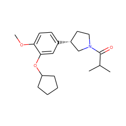 COc1ccc([C@@H]2CCN(C(=O)C(C)C)C2)cc1OC1CCCC1 ZINC000013741120