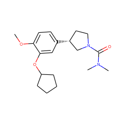 COc1ccc([C@@H]2CCN(C(=O)N(C)C)C2)cc1OC1CCCC1 ZINC000013741116