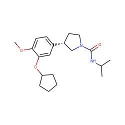 COc1ccc([C@@H]2CCN(C(=O)NC(C)C)C2)cc1OC1CCCC1 ZINC000013741110