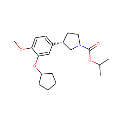 COc1ccc([C@@H]2CCN(C(=O)OC(C)C)C2)cc1OC1CCCC1 ZINC000013741102