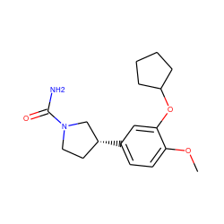 COc1ccc([C@@H]2CCN(C(N)=O)C2)cc1OC1CCCC1 ZINC000003811812