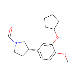 COc1ccc([C@@H]2CCN(C=O)C2)cc1OC1CCCC1 ZINC000013741082