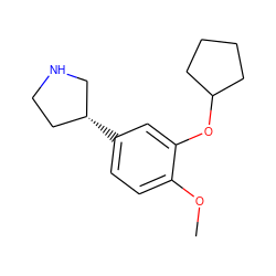 COc1ccc([C@@H]2CCNC2)cc1OC1CCCC1 ZINC000013741096