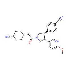 COc1ccc([C@@H]2CN(C(=O)C[C@H]3CC[C@@H](N)CC3)C[C@H]2c2ccc(C#N)cc2)cn1 ZINC001772593854