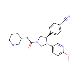 COc1ccc([C@@H]2CN(C(=O)C[C@H]3CCCNC3)C[C@H]2c2ccc(C#N)cc2)cn1 ZINC001772650711