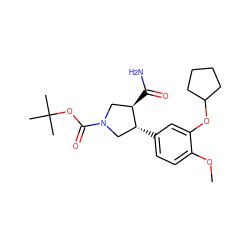 COc1ccc([C@@H]2CN(C(=O)OC(C)(C)C)C[C@H]2C(N)=O)cc1OC1CCCC1 ZINC000026144621