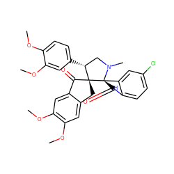 COc1ccc([C@@H]2CN(C)[C@@]3(C(=O)Nc4ccc(Cl)cc43)[C@@]23Cc2cc(OC)c(OC)cc2C3=O)cc1OC ZINC000064559547