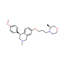 COc1ccc([C@@H]2CN(C)Cc3cc(OCCCN4CCOC[C@@H]4C)ccc32)cc1 ZINC000028893199