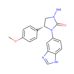 COc1ccc([C@@H]2CN(N)C(=O)N2c2ccc3[nH]cnc3c2)cc1 ZINC000116195295