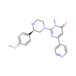 COc1ccc([C@@H]2CN(c3nc(-c4ccncc4)cc(=O)n3C)CCN2)cc1 ZINC000116779064