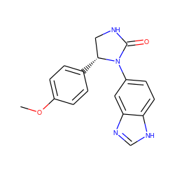 COc1ccc([C@@H]2CNC(=O)N2c2ccc3[nH]cnc3c2)cc1 ZINC000116197377