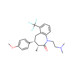 COc1ccc([C@@H]2Cc3c(cccc3C(F)(F)F)N(CCN(C)C)C(=O)[C@@H]2C)cc1 ZINC000003797447