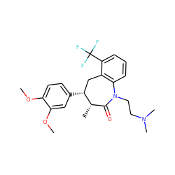 COc1ccc([C@@H]2Cc3c(cccc3C(F)(F)F)N(CCN(C)C)C(=O)[C@@H]2C)cc1OC ZINC000013450739