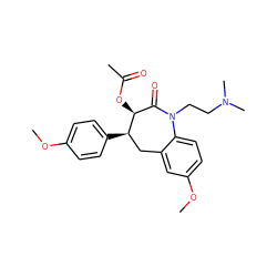 COc1ccc([C@@H]2Cc3cc(OC)ccc3N(CCN(C)C)C(=O)[C@@H]2OC(C)=O)cc1 ZINC000013450543