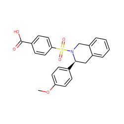 COc1ccc([C@@H]2Cc3ccccc3CN2S(=O)(=O)c2ccc(C(=O)O)cc2)cc1 ZINC000115731668