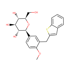 COc1ccc([C@@H]2O[C@H](CO)[C@@H](O)[C@H](O)[C@H]2O)cc1Cc1cc2ccccc2s1 ZINC000003987569