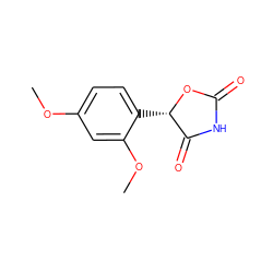 COc1ccc([C@@H]2OC(=O)NC2=O)c(OC)c1 ZINC000000085739