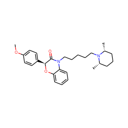 COc1ccc([C@@H]2Oc3ccccc3N(CCCCCN3[C@@H](C)CCC[C@H]3C)C2=O)cc1 ZINC000013834492