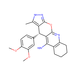 COc1ccc([C@@H]2c3c(n[nH]c3C)Oc3nc4c(c(N)c32)CCCC4)cc1OC ZINC000299821973