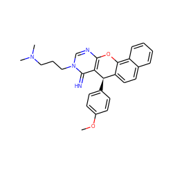 COc1ccc([C@@H]2c3ccc4ccccc4c3Oc3ncn(CCCN(C)C)c(=N)c32)cc1 ZINC000009348309