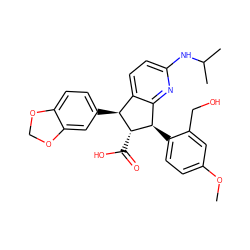 COc1ccc([C@@H]2c3nc(NC(C)C)ccc3[C@H](c3ccc4c(c3)OCO4)[C@H]2C(=O)O)c(CO)c1 ZINC000003949079