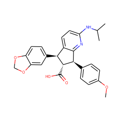 COc1ccc([C@@H]2c3nc(NC(C)C)ccc3[C@H](c3ccc4c(c3)OCO4)[C@H]2C(=O)O)cc1 ZINC000013859863