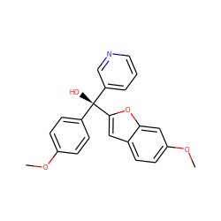 COc1ccc([C@](O)(c2cccnc2)c2cc3ccc(OC)cc3o2)cc1 ZINC000013680612