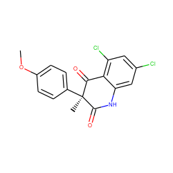 COc1ccc([C@]2(C)C(=O)Nc3cc(Cl)cc(Cl)c3C2=O)cc1 ZINC000028978490