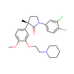 COc1ccc([C@]2(C)CCN(c3ccc(Cl)c(Cl)c3)C2=O)cc1OCCN1CCCCC1 ZINC000003987178