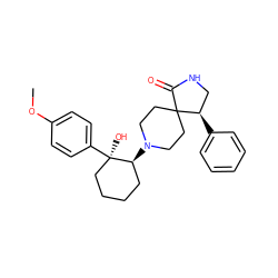 COc1ccc([C@]2(O)CCCC[C@@H]2N2CCC3(CC2)C(=O)NC[C@H]3c2ccccc2)cc1 ZINC000038147489