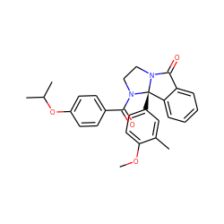 COc1ccc([C@]23c4ccccc4C(=O)N2CCN3C(=O)c2ccc(OC(C)C)cc2)cc1C ZINC000299819936