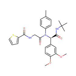 COc1ccc([C@H](C(=O)NC(C)(C)C)N(C(=O)CNC(=O)c2cccs2)c2ccc(C)cc2)cc1OC ZINC000008672098