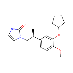 COc1ccc([C@H](C)Cn2cc[nH]c2=O)cc1OC1CCCC1 ZINC000000024221