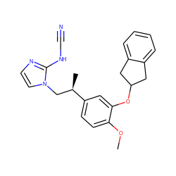 COc1ccc([C@H](C)Cn2ccnc2NC#N)cc1OC1Cc2ccccc2C1 ZINC000003992390