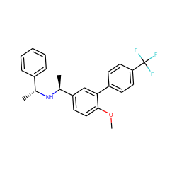 COc1ccc([C@H](C)N[C@H](C)c2ccccc2)cc1-c1ccc(C(F)(F)F)cc1 ZINC000058576024