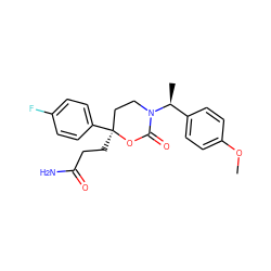 COc1ccc([C@H](C)N2CC[C@](CCC(N)=O)(c3ccc(F)cc3)OC2=O)cc1 ZINC000114916628