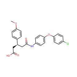 COc1ccc([C@H](CC(=O)O)CC(=O)Nc2ccc(Oc3ccc(Cl)cc3)cc2)cc1 ZINC000217071722