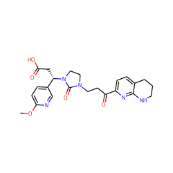 COc1ccc([C@H](CC(=O)O)N2CCN(CCC(=O)c3ccc4c(n3)NCCC4)C2=O)cn1 ZINC000027548049